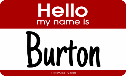 Hello my name is Burton png download