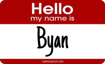 Hello my name is Byan png download