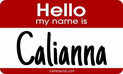 Hello my name is Calianna png download