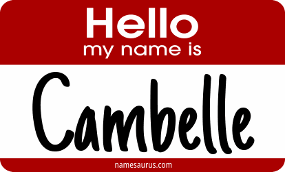 Hello my name is Cambelle png download
