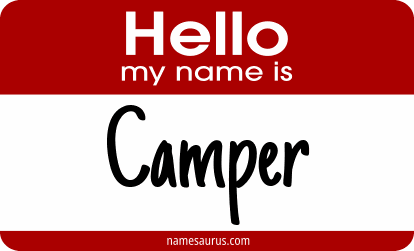 Hello my name is Camper png download