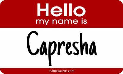 Hello my name is Capresha png download