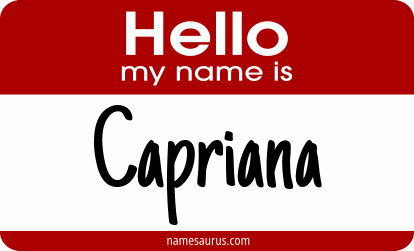 Hello my name is Capriana png download