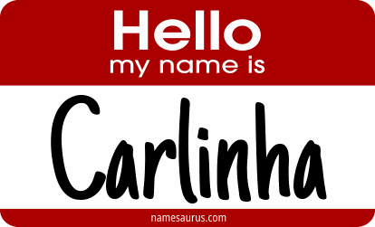 Hello my name is Carlinha png download