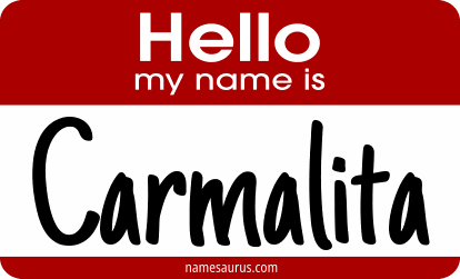 Hello my name is Carmalita png download