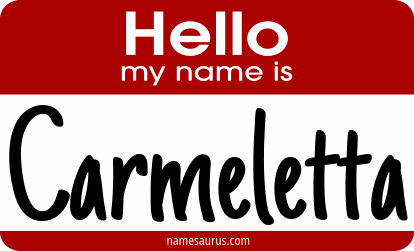 Hello my name is Carmeletta png download