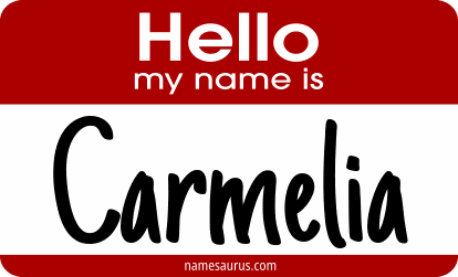Hello my name is Carmelia png download