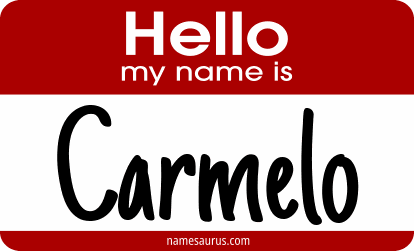 Hello my name is Carmelo png download