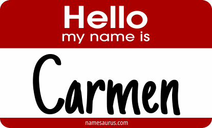 Hello my name is Carmen png download