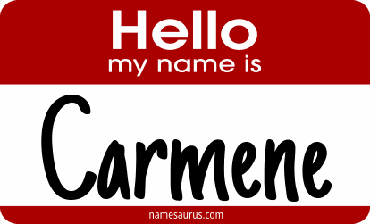 Hello my name is Carmene png download