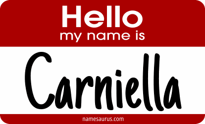 Hello my name is Carniella png download