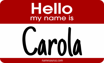 Hello my name is Carola png download