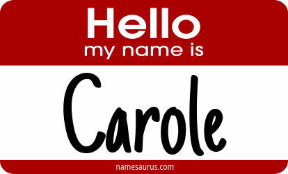 Hello my name is Carole png download