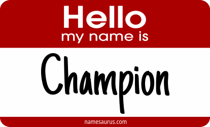 Hello my name is Champion png download