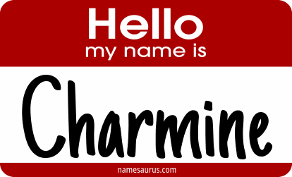 Hello my name is Charmine png download