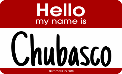 Hello my name is Chubasco png download
