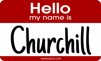 Hello my name is Churchill png download