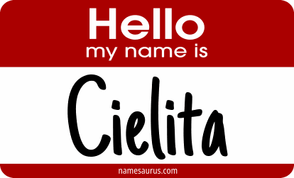 Hello my name is Cielita png download