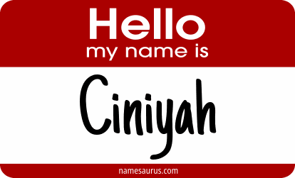 Hello my name is Ciniyah png download