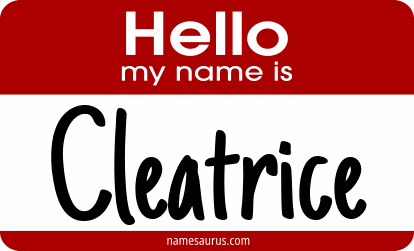 Hello my name is Cleatrice png download