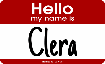 Hello my name is Clera png download