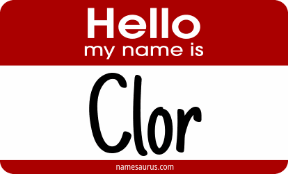 Hello my name is Clor png download