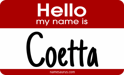 Hello my name is Coetta png download