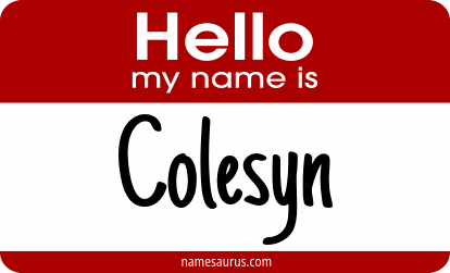 Hello my name is Colesyn png download