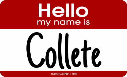 Hello my name is Collete png download