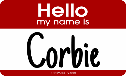 Hello my name is Corbie png download