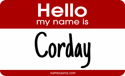 Hello my name is Corday png download