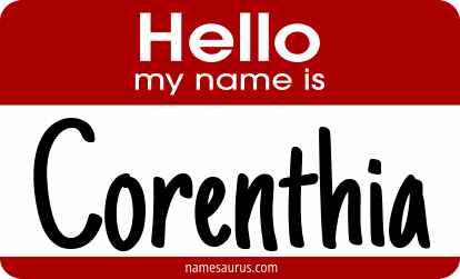 Hello my name is Corenthia png download