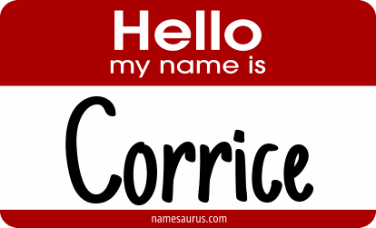 Hello my name is Corrice png download