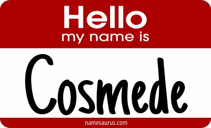 Hello my name is Cosmede png download