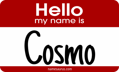 Hello my name is Cosmo png download