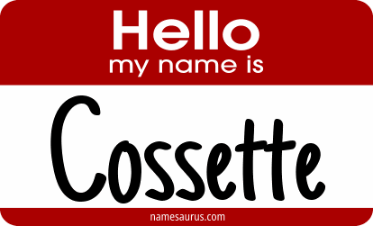 Hello my name is Cossette png download