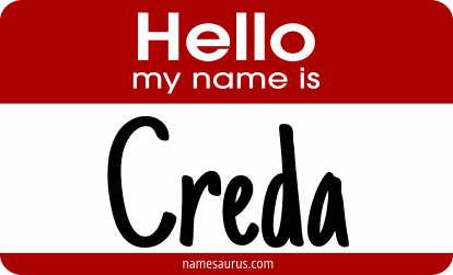 Hello my name is Creda png download