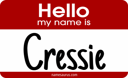 Hello my name is Cressie png download