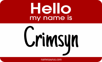 Hello my name is Crimsyn png download