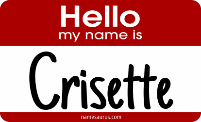 Hello my name is Crisette png download