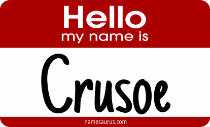 Hello my name is Crusoe png download