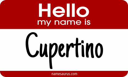 Hello my name is Cupertino png download
