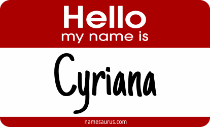 Hello my name is Cyriana png download