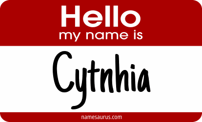 Hello my name is Cytnhia png download