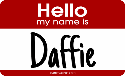 Hello my name is Daffie png download