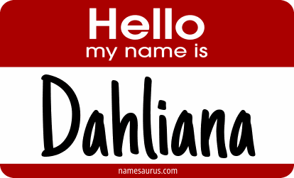 Hello my name is Dahliana png download