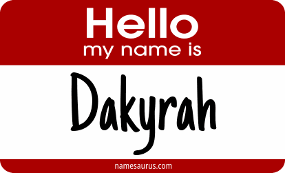 Hello my name is Dakyrah png download