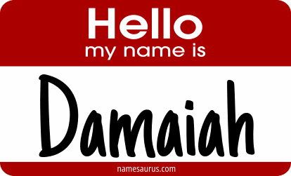 Hello my name is Damaiah png download