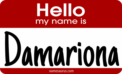 Hello my name is Damariona png download