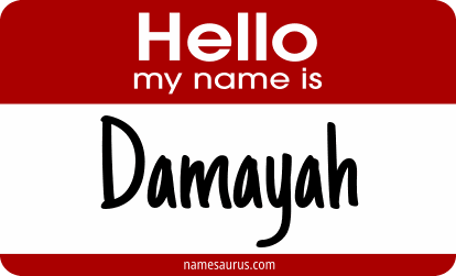 Hello my name is Damayah png download